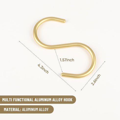 10 PackGold S Shaped Hooks, Gold Coat Clothes Towel Hangers, Kitchen Pots Pans Coffee Cups Rack Hooks (10)...