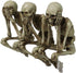 Ebros Gift Whimsical Gothic See No Evil Hear No Evil Speak No Evil Skeletons Shelf Sitter Figurines 3.75" Tall Ossuary Macabre Decor Accent...