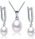 Genuine Pearl Jewelry Set Pearl Pendant Necklace &Pearl Earrings Set Zircon Dangle Drop Earrings S925 Sterling sliver Wedding Gift...