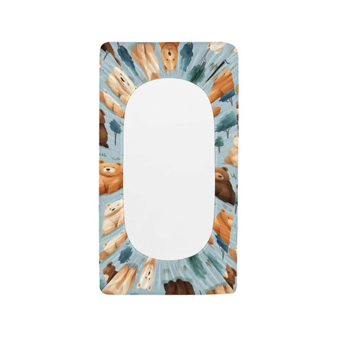 Cute Bear Changing Pad Cover Baby Diaper Changing Mat Cover Sheets for Newborn Boys Girls Woodland Animals Soft Breathable Nursery Changing Table ...