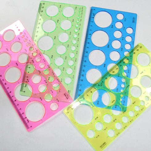 4Pcs Multifunctional Geometric Circle Templates Ruler Circle Drawing Painting Stencils Round Scale Template Student Stationery Supplies for School...