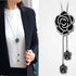 Cathercing Rhinestone Black Rose Pendant Long Necklace for Women Sweater Chain Statement Necklace Choker Adjustable Elegant Jewelry Crystal Access...