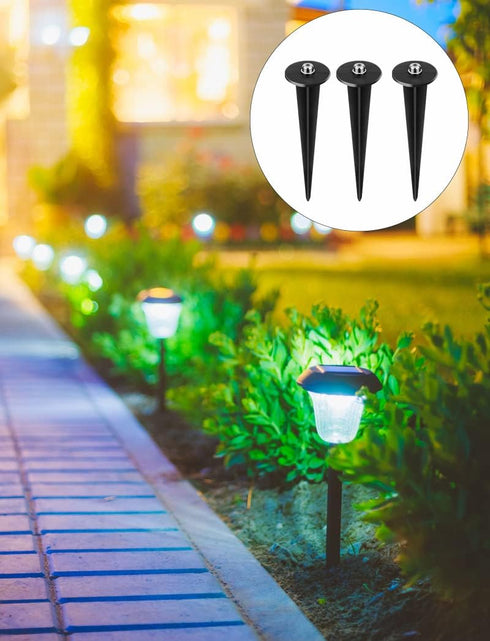 12 Pack Metal Replacement Stakes Spike, Solar Light Stakes Flood Light Ground Stake Threaded Spike Solar Pathway Lights Spike for Garden Lights La...