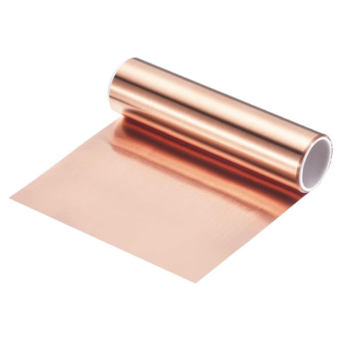 uxcell Copper Sheet Roll 2000mm x 90mm x 0.03mm, 99.9% Pure Copper Strip Copper Flashing Metal Foil Plate for Electricity DIY Projects (Multiple S...