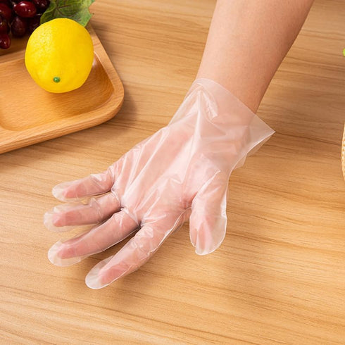 100 PCS Disposable TPE Gloves Food Service, Thick 0.8g/1Pc...