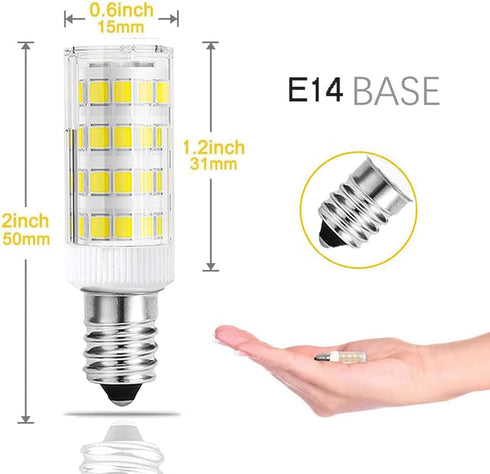 E14 LED Bulb Dimmable European Base,4W Equivalent 40W Incandescent Bulb, AC110-130V for Refrigerator Cooker Hood,Daylight White 6000k (Pack of 2)...