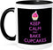 3dRose Keep Calm and Bake Cupcakes Mug, 11 oz, Black...