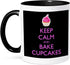 3dRose Keep Calm and Bake Cupcakes Mug, 11 oz, Black...