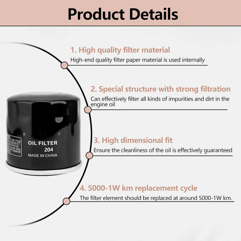OuYi Oil Filter Compatible with H-o-n-d-a Goldwing 1800 GL1800 NC700X NC750X RC51 ST1300 VFR800 VFR1200X VT1300 Shadow 750 VTR1000 VTX 1300 1300C ...