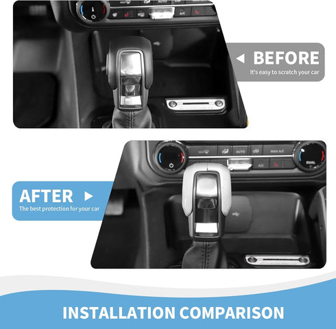 Gear Shift Knob Trim Cover Compatible with 2021-2023 Ford Bronco Interior Accessories, White...