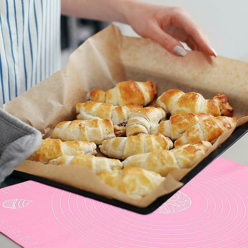 Silicone Baking Mat for Rolling Out Pastry Dough, 20 x 16 Inches, Pink...