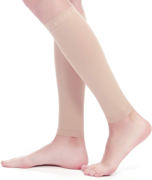 BSERA Calf Compression Sleeve Women, 2 Pairs 15-20mmHg Calf Support Footless Compression Socks Stockings for Shin Splints, Varicose Veins, Recover...