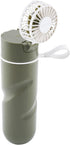 O2COOL Breezy Sip Water Bottle With Removeable Handheld Battery Powered Fan (Olive)...