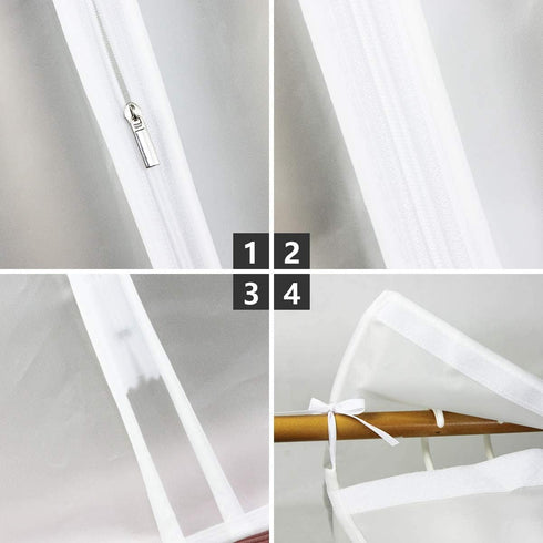 Hanging Garment Bags for Closet Storage Large Hanging Garment Clothes Cover Clothing Storage Bag with Magic Tape and Zipper Translucent Closet Clo...