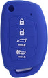2Pcs XUHANG Sillicone key fob Skin key Cover Remote Case Protector Shell for for Hyundai Sonata Santa Fe Tucson Elantra ix35 ix45 remote black blu...