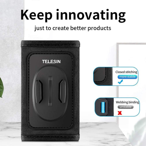 TELESIN Backpack Mount Clip Bag Belt Shoulder Strap Holder for GoPro Max Go Pro Hero 12 11 10 9 8 7 6 5 DJI Action 3 4 Insta360 X3 GO3 Ace Pro Bik...