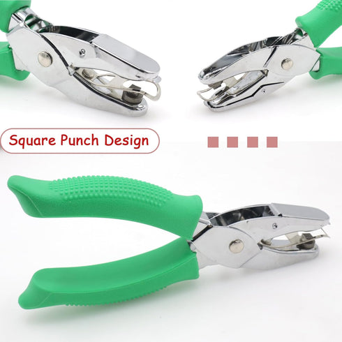 Handheld Square Hole Punch, 1/6 Inch Hole Size, Craft Paper Puncher, Single Pack, Ideal for DIY Projects and Office Use...