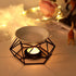 SXCHEN Essential Oil Burner for Scented Oil Tea Light Wax Melt Warmer Ceramic Tealight Wax Candle Burner Black Metal Aroma Diffuser-Set of 1...