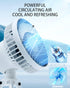 Portable Quiet Desk Fan - 3 Speeds Adjustable and Strong Wind Small Fan with 3 Light, USB Cooling Air Circulator, Battery Powered Rechargeable Tab...