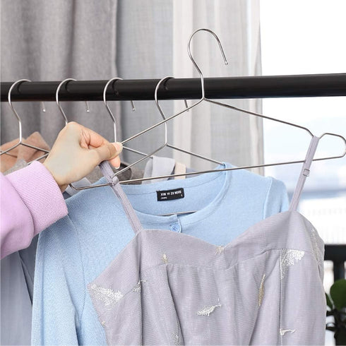 Seropy Coat Hangers Clothes 10 Pack Wire Hangers Heavy Duty Stainless Steel Hangers with Non Slip Grooves, 16.5 Inch Ultra Thin Metal Hangers Spac...