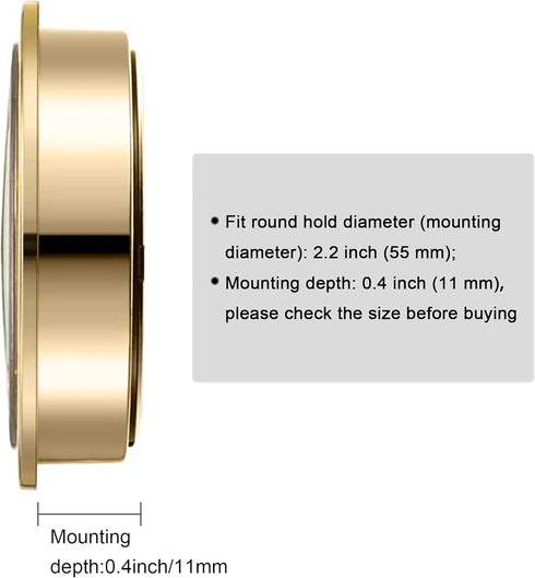 Hicarer 2. 4 Inch (61 Mm) Mini Quartz Clock Insert Round Clocks Head Insert Roman Number Replacement Movement White Face (Gold Trim)...