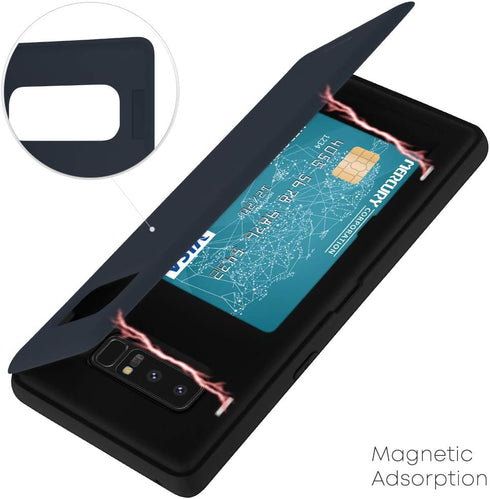 GOOSPERY Galaxy Note 8 Wallet Case with Card Holder, Protective Dual Layer Bumper Phone Case (Midnight Blue)...