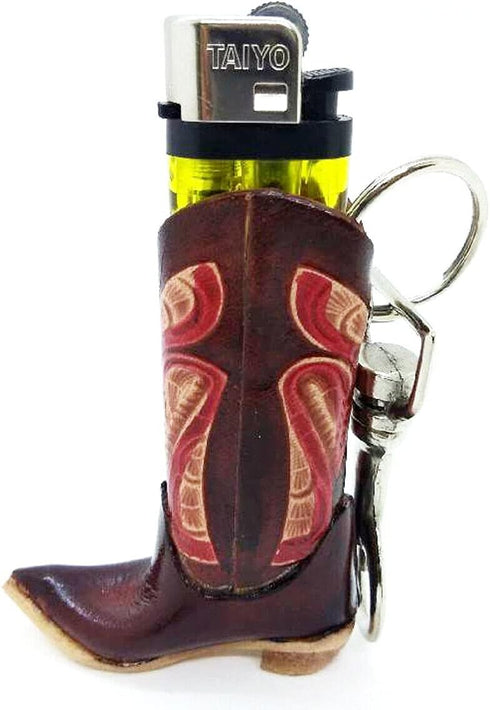 WitnyStore 3" High Cowboy Boot Keyring - Miniature Collectibles - Realistic Hand Made and Painted Leather Key Organizer Keychain Gifts and Souveni...