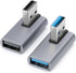 90 Degree USB3.0 Adapter (2 Pack), Left Angle and Right Angle 3.0 USB A Male to Female Converter Extender for PC, Laptop, USB A Charger, Power Ban...