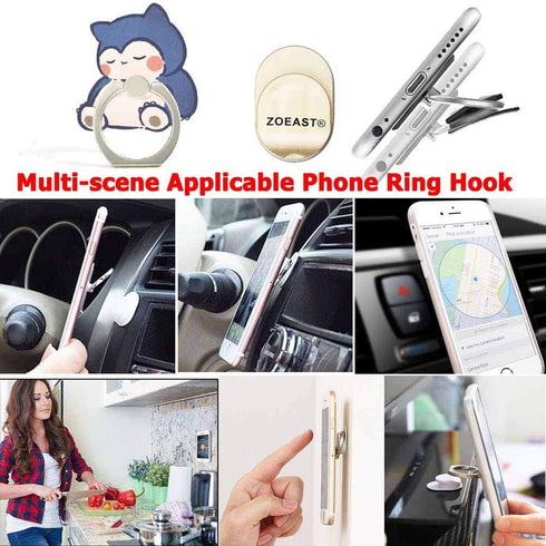 ZOSTLAND 3PCS Fairy Fat Monster Phone Ring Universal 360°Adjustable Phone Case Finger Stand Holder Desk Stent Mount Car Hook Compatible with All i...