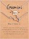 2Pcs 12 Constellation Zodiac Sign Layered Choker Necklaces Letter Astrology Horoscope with Message Card for Women Girls Jewelry...