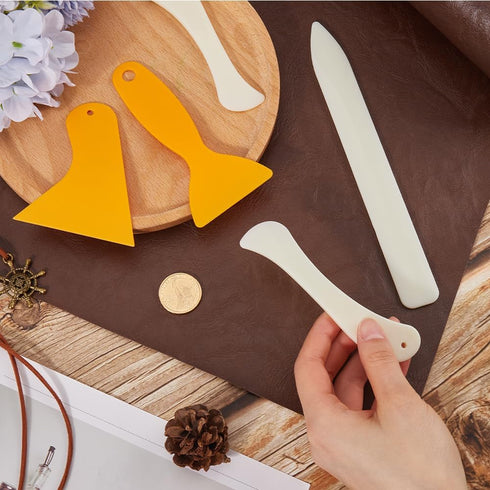 GORGECRAFT 2 Sets Bone Folder Paper Creaser Set Folding Scoring Burnishing Crafting Scrapbooking Origami Tools with 2pcs Scrapper for DIY Bookbind...