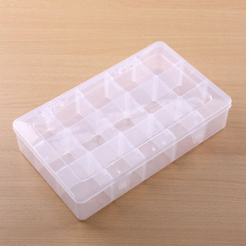 15 Grids Large Plastic Storage Box, Clear Organizer Box with Detachable Dividers Jewelry Organizer Box Bead Organizer Storage Container for Tackle...