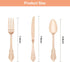 75PCS Rose Gold Plastic Silverware for 25 Guests, Heavy Duty Rose Gold Disposable Utensils Sets, Includes 25 Forks, 25 Spoons, 25 Knives, Elegant ...