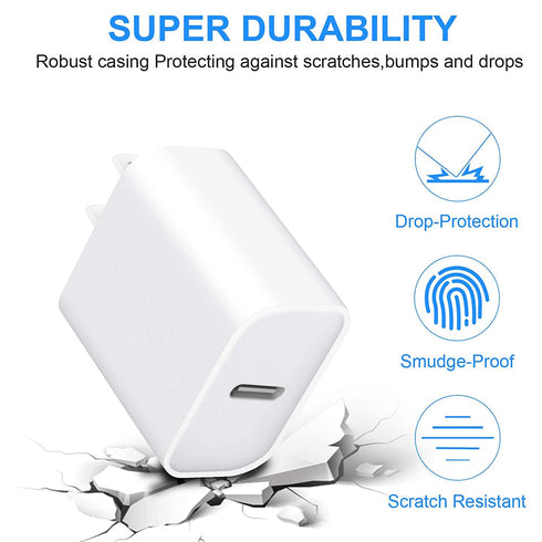 iPhone 15 14 13 Charger Block,20W PD USB C Charger iPhone Fast Charger Plug Type C Wall Charger,PD Durable USB-C Power Delivery Adapter Box Compat...