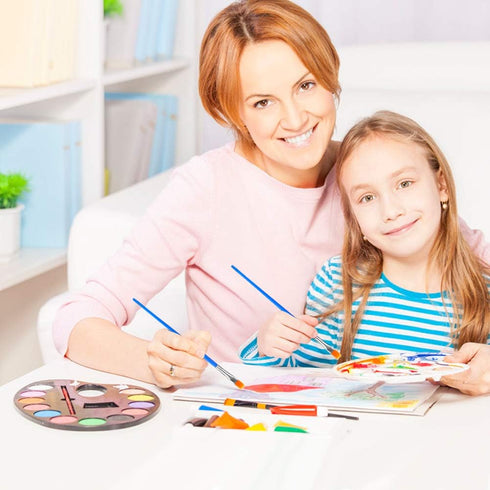 30Pcs Small Paint Brushes Bulk Kids Flat Nylon Hair with Wooden Handle Acrylic Oil Watercolor Painting Brushes for Students, Children and Adult...