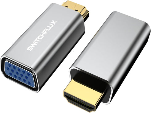 HDMI to VGA Adapter, 2 Pack Active HDMI to VGA Converter (Male to Female) 1080P HD Video Adapter for Monitor Laptop PC Projector Xbox PS...