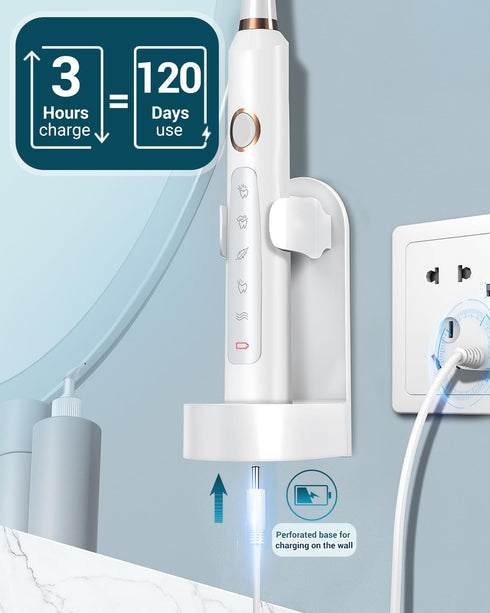 Rtauys M5 Sonic Electric Toothbrush for Adults - Rechargeable Electric Toothbrushes with 8 Brush Heads & Travel Case,Power Electric Toothbrush wit...