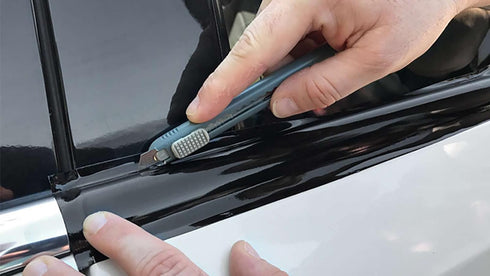 2 in x 25 FT Gloss Black Vinyl Wrap Kit Sticker Decal for Black Out Chrome Remove Window Trim Door Trim Self-Adhesive Air Release Waterproof and S...