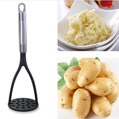 TENTA KITCHEN Good Grips Nylon Potato Solid Masher Ricer Press Blender Crusher for Non-Stick Cookware With Heat Resistant Stay Cool Stainless Stee...