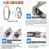 Glarks 7Pcs 10 Feet Long Worm Gear Hose Clamp with Fasteners, 304 Stainless Steel Large Adjustable Pipe Clamps with 6Pcs Fasteners for Ductwork, P...