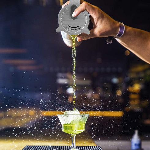 SENHAI Stainless Steel Cocktail Muddler, Spiral Mixing Spoon & 4-Prong Bar Strainer, Home Bar Bartender's Muddling Tool Set...