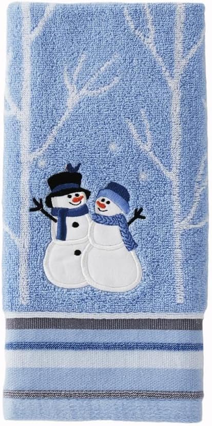 SKL Home Christmas/Gift Winter Friends Snowman Bath Towel, Blue...