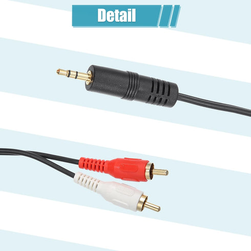uxcell RCA to 3.5mm Cable 2RCA Male to Aux Car Audio Stereo RCA Cord Adapter for Smartphones MP3 Tablets Speakers...