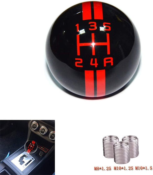 5 Speed Red line Shift Knob Black Car Gear Stick Shift Shifter Knob Automatic Manual Shifter Knob Suitable for Most Transmission Vehicles...