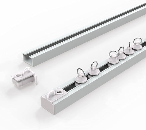 UrbanRed Self Adhesive Ceiling Curtain Track Ceiling Mount, Track for Curtains 9.8FT (3m) for Smooth Wall - No Drill, Screws, Adhesive Curtain Rod...