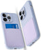 Silicone Wallet Phone Case for iPhone 15 Pro 6.1 Inch with Credit Card Holder Pocket, Full-Body Bumper Protection Camera Protect Case (Light Purpl...