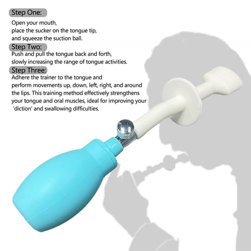 Silicone Tongue Trainer, Tongue Stroke Aid, Oral Suction Tool - Enhanced Suction and Tilting Handle for Effective Oral Rehabilitation, with Adjust...