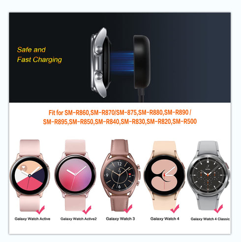 Trami 2 Pack Compatible with Samsung Galaxy Watch 7/6/6 Classic/5/5 Pro/4/4 Classic/3/Active/Active Wireless Charging Dock,Replacement USB Charger...