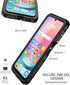 Design for Samsung Galxy A24 Case Waterproof, Dust Proof Full Body Shockproof Case for Galaxy A24 4G Case with Screen Protector (Black)...