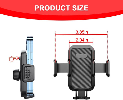 Car Phone Holder, Air Vent Windshield Dashboard Quick Release Auto Smartphone Stand, 2 in 1 Suction Cup Vehicle Cellphone Mount, Universal for Tru...